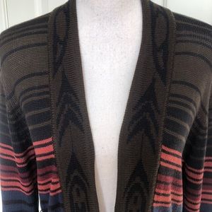 Obey No89  brown multi color sweater